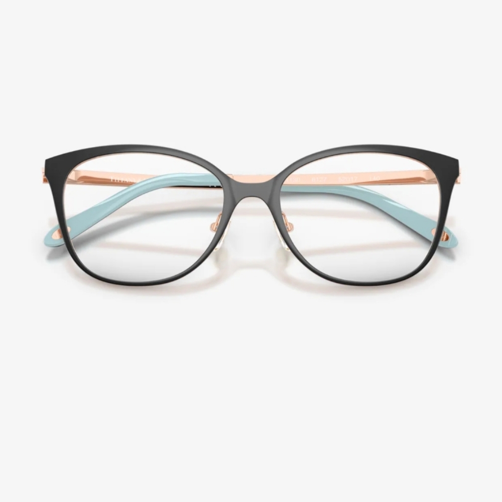 Tiffany & Co. Black and Gold Glasses with Blue Accents TF1130 Eyeglasses